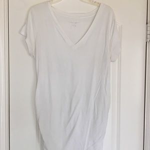 White maternity V neck T-shirt